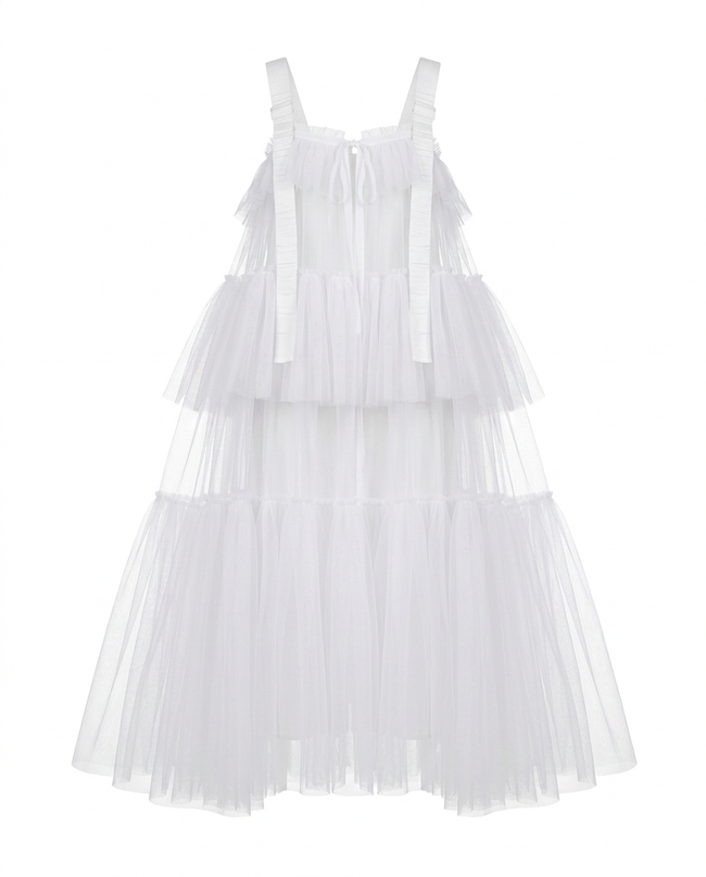 Boundless Mesh Tiered Maxi Dress Hover Image