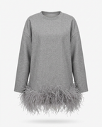 Audacious Feather Trim Sweatshirt