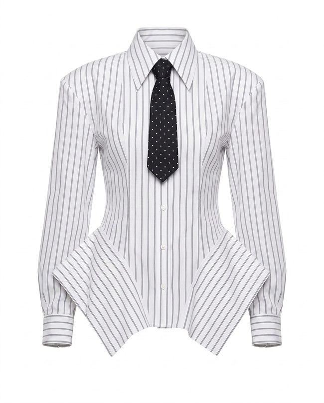 Audacious Striped Fitted Shirt Hover Image