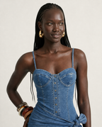 Daring Denim Bandeau Bikini Set