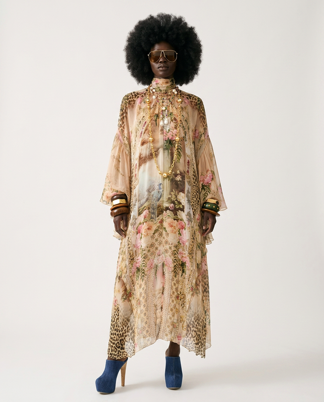 Wanderlust Printed Loose Maxi Dress Hover Image