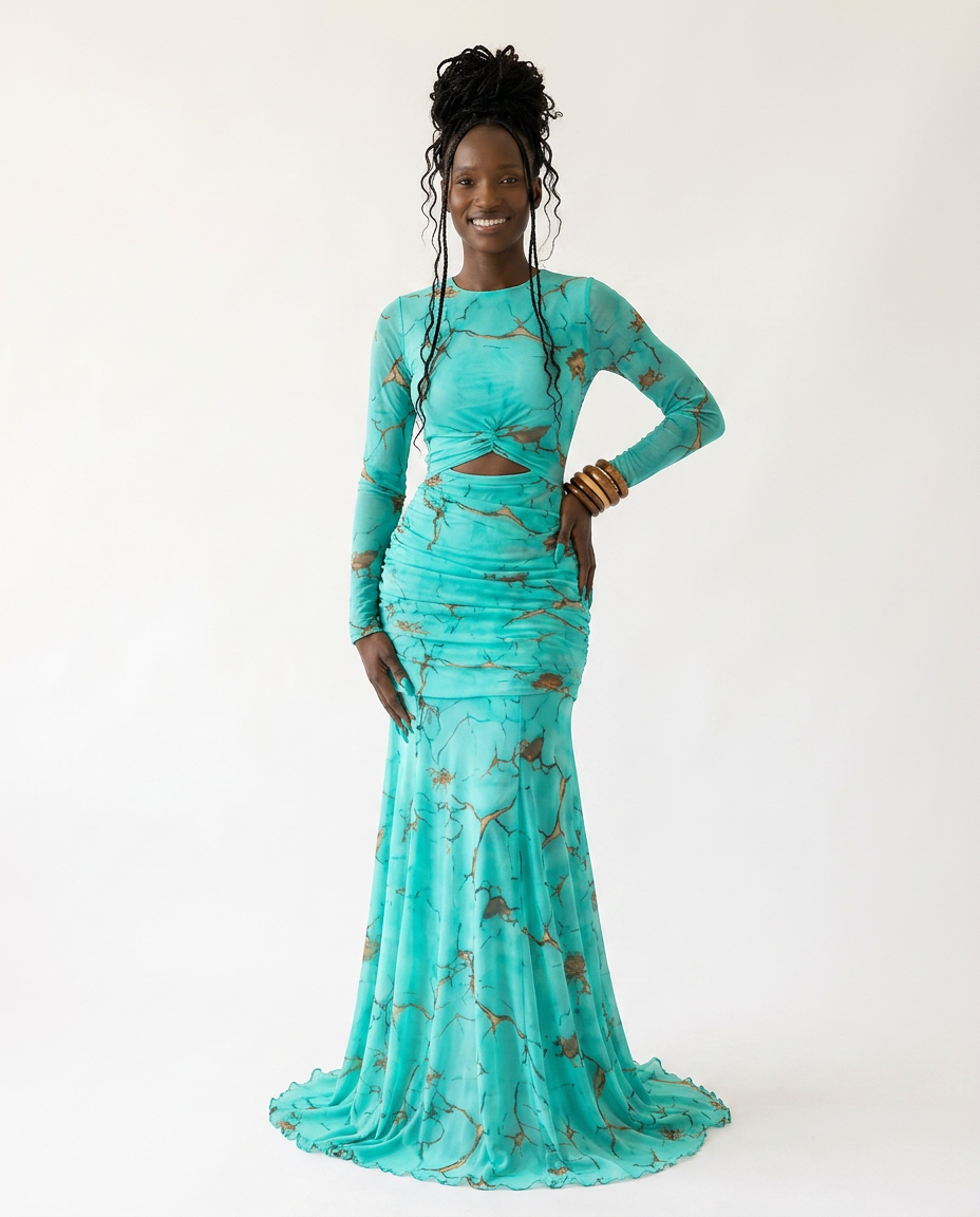 Audacious Cutout Ruched Maxi Dress