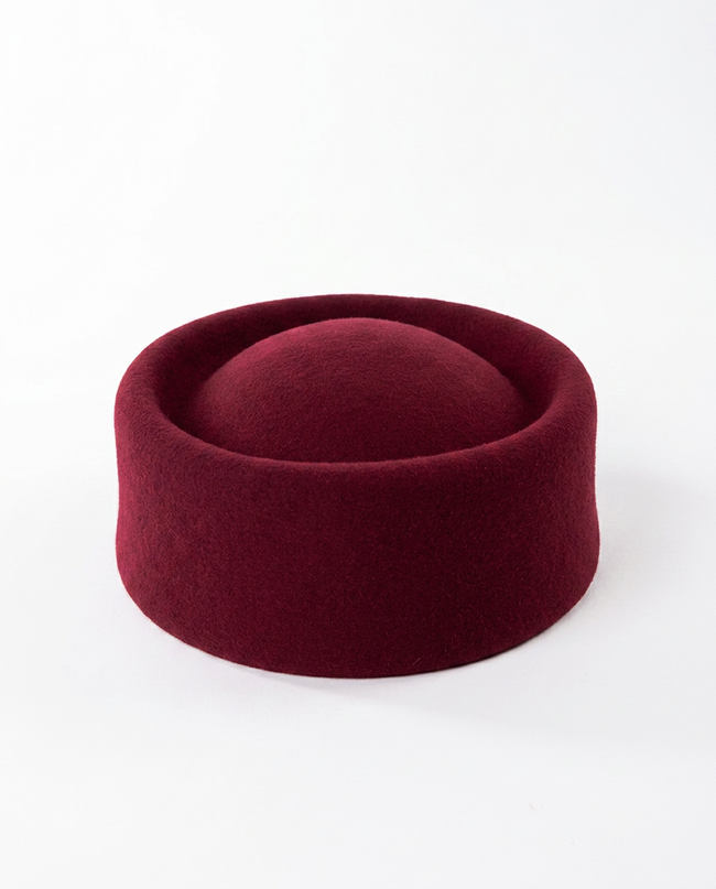 Elegant Wool Pillbox Hat Hover Image