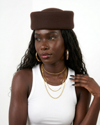 Grounded Wool Felt Pillbox Hat
