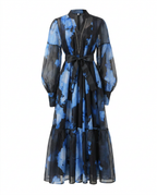 Magnetic Printed Colorblock Maxi Dress