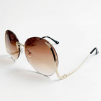 Magnetic Gold Geometric Sunglasses