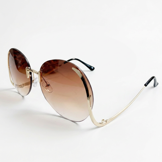Magnetic Gold Geometric Sunglasses Hover Image