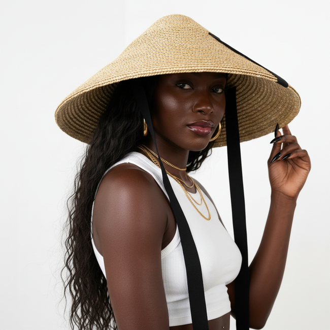 Limitless Straw Concave Sun Hat Hover Image