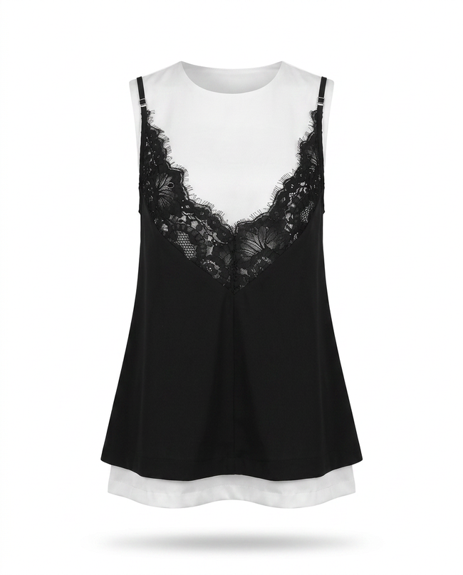 Divine Patchwork Lace Mini Dress Hover Image
