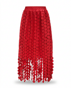 Spirited Tassel Midi Skirt