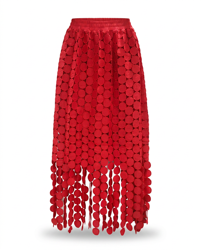 Spirited Tassel Midi Skirt Hover Image
