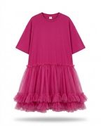 Radiant Mesh Ruffle Mini Dress