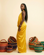 Abiacham Silk-Blend Maxi Dress - Elegant Evening Wear - side view