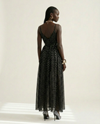 Audacious Polka Dot Mesh Maxi Dress