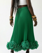 Radiant Pleated Floral Maxi Skirt