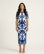 Confident Jacquard Bodycon Maxi Dress