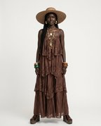Divine Embroidered Tiered Maxi Dress