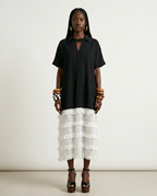 Liberated Tiered Contrast Maxi Dress