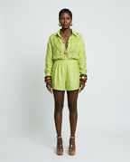 Vibrant Lace Spliced Two-Piece Set