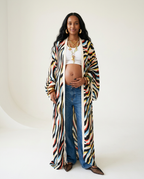 Vibrant Printed Maxi Kimono