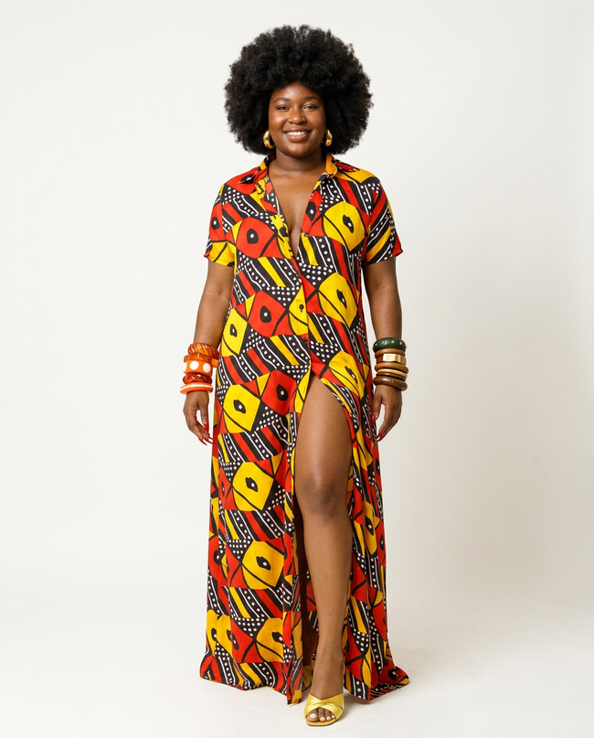 Audacious Printed African Ankara Kaftan Hover Image