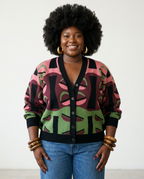 Confident Jacquard Knit Cardigan