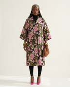 Vibrant Embroidered Floral Trench Coat