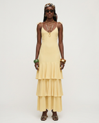 Radiant Tiered V-Neck Midi Dress