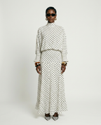 Elegant Polka Dot Two-Piece Set