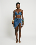 Audacious Denim Strappy Bikini Set