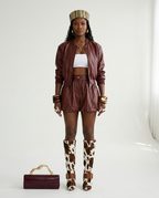 Audacious Faux Leather Two-Piece Set