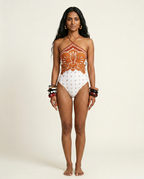 Audacious Floral Halter One-Piece Swimsuit