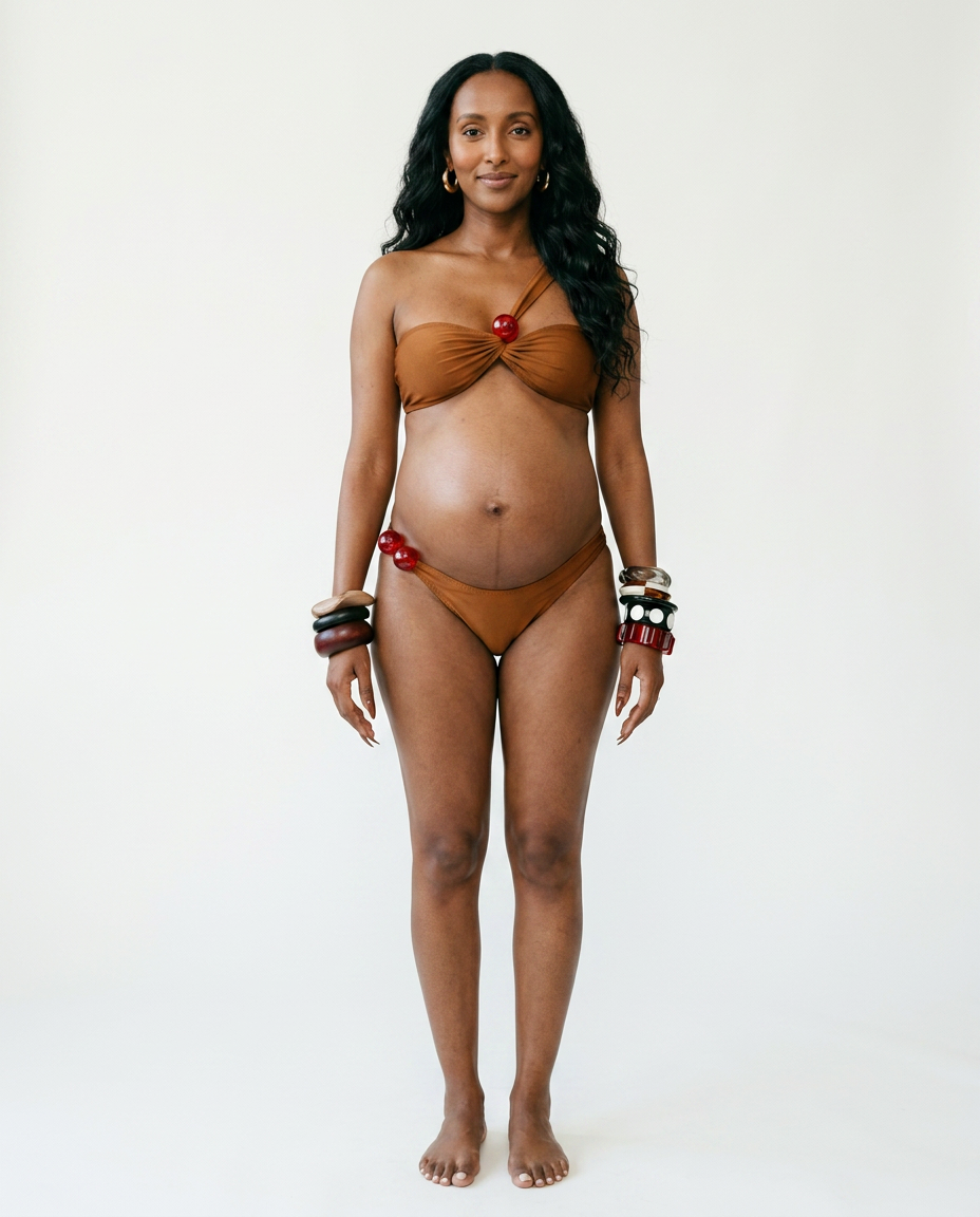 Radiant Knotted Asymmetric Bikini Set