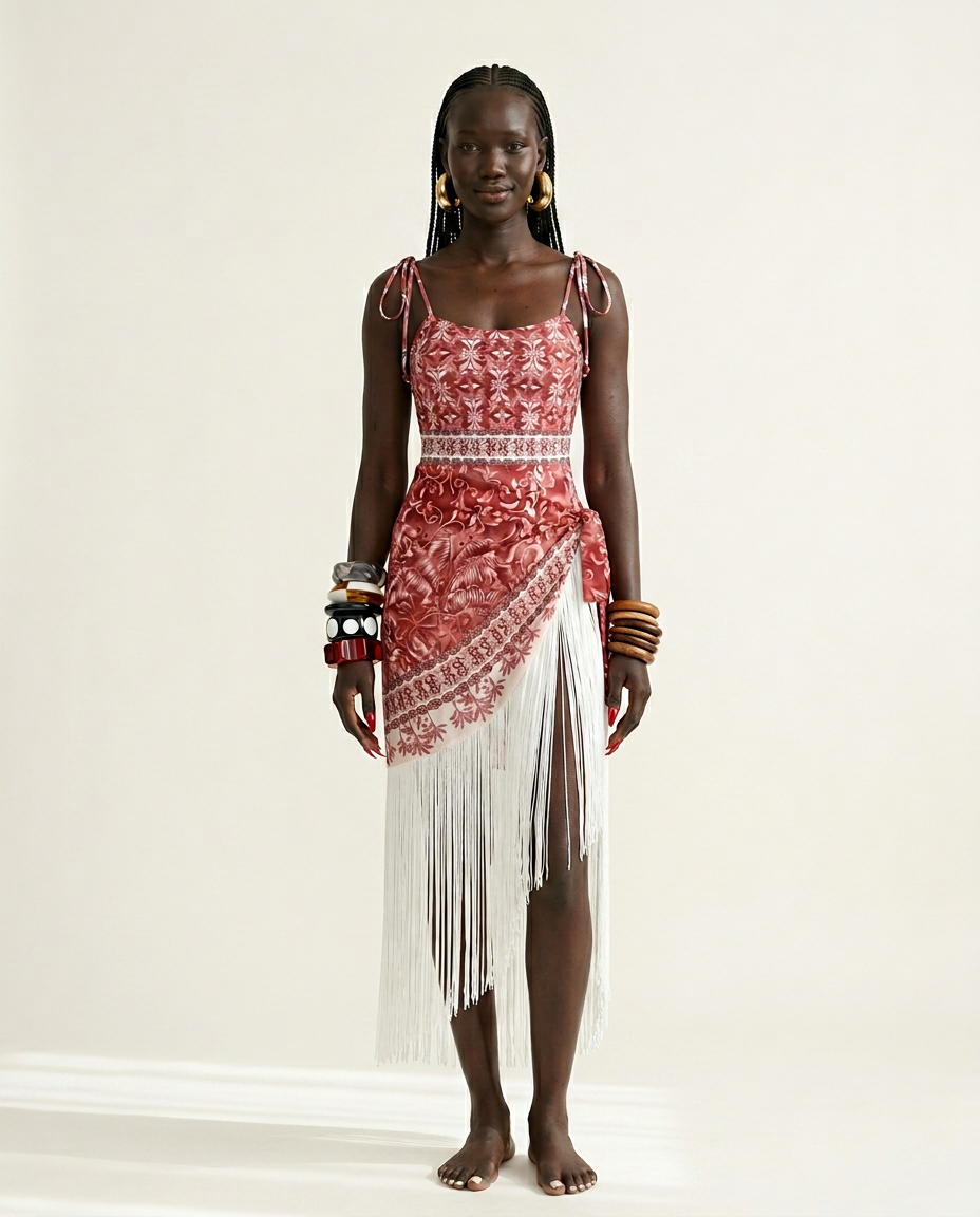 Wanderlust Printed Fringe Bikini Set