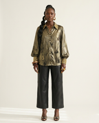 Magnetic Gold Beaded Blouse