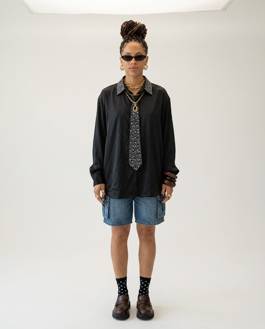 Audacious Rhinestone Loose Blouse