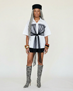 Daring Mesh Color Block Blouse