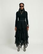 Audacious Asymmetrical Mesh Skirt