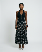Free Spirit Polka Dot Halter Maxi Dress