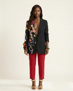 Audacious Embroidered Flower Blazer