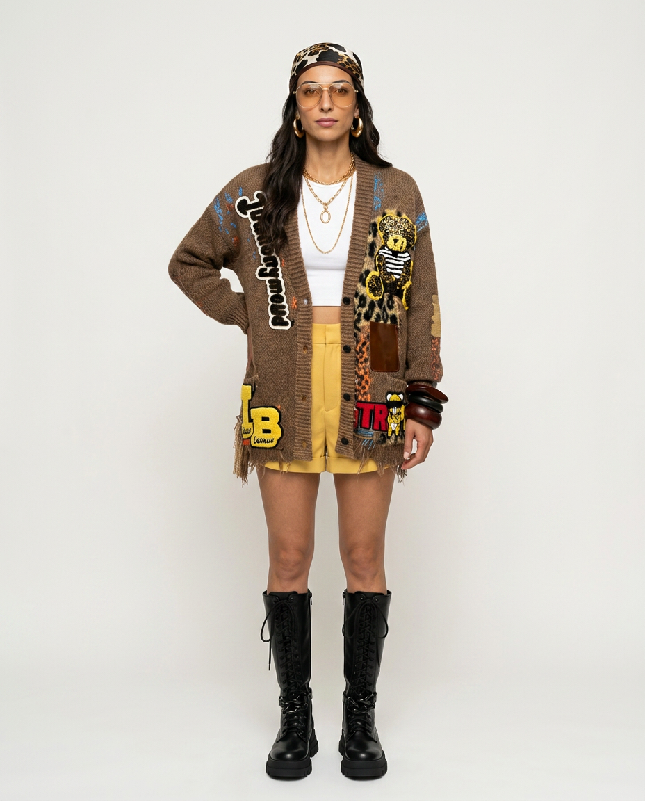 Audacious Patchwork Knit Cardigan