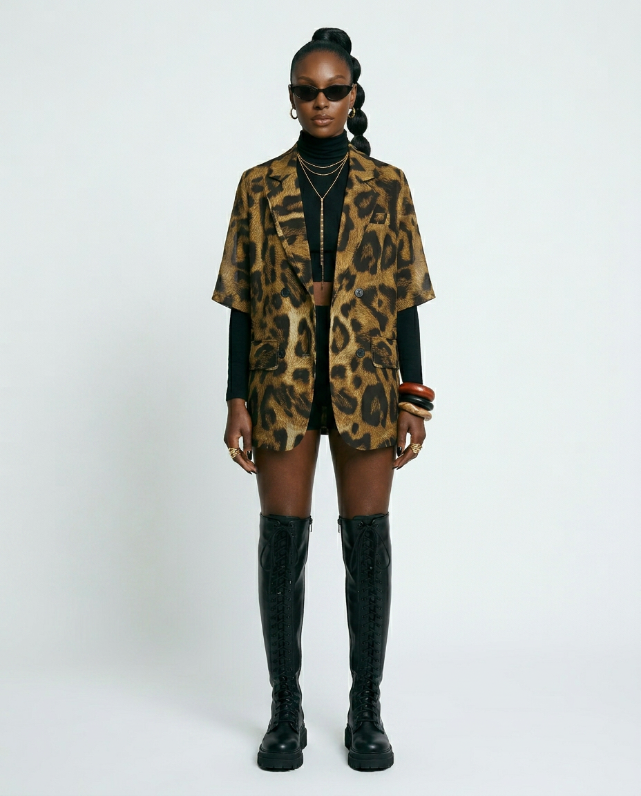 Fierce Leopard Print Blazer