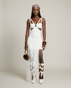Fierce Cut-Out Tassel Maxi Dress