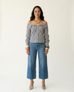Confident Off-Shoulder Striped Blouse