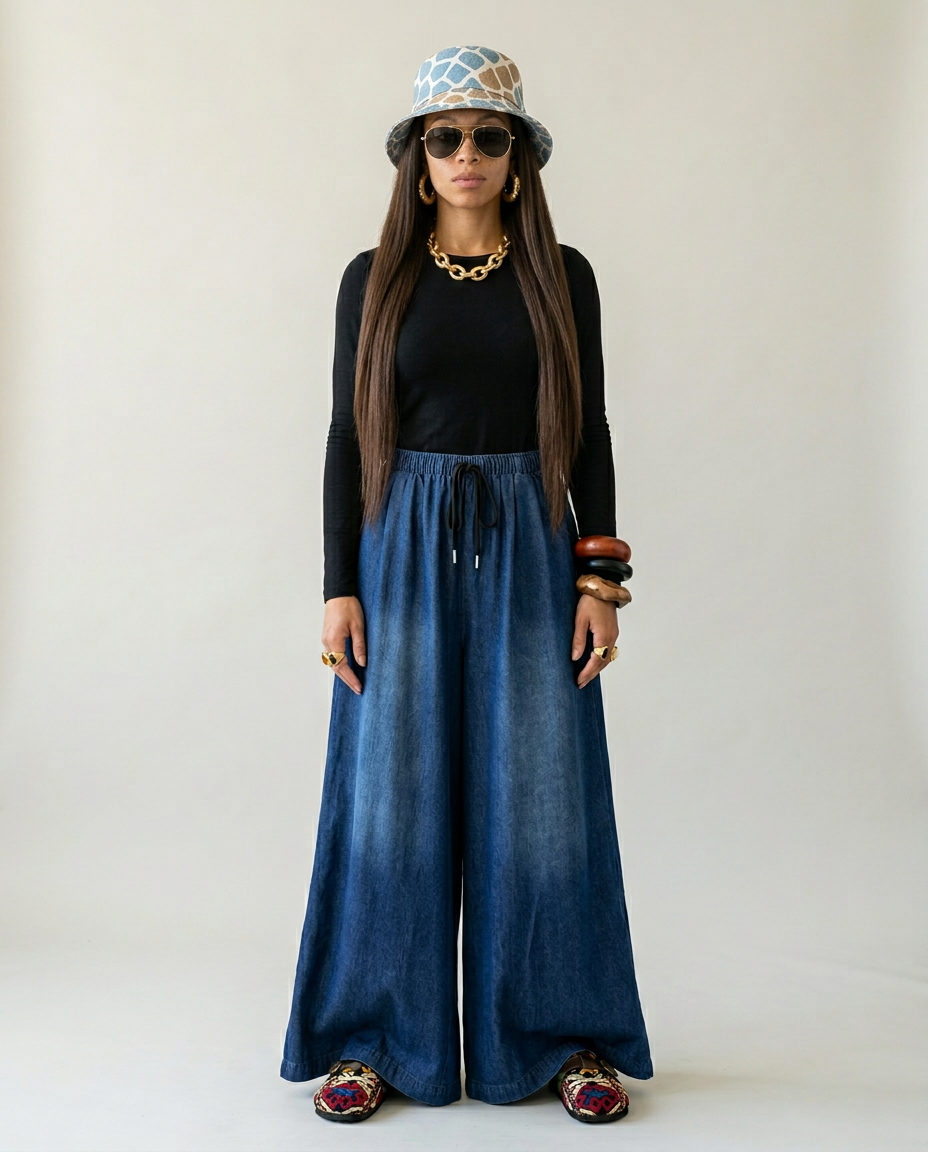 Wild Heart Denim Wide Leg Pants