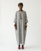 Grounded Striped Linen Maxi Dress