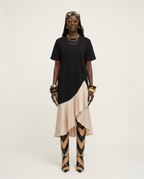 Grounded Cotton Patchwork Maxi Dress