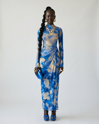 Wild Heart Printed Ruched Maxi Dress