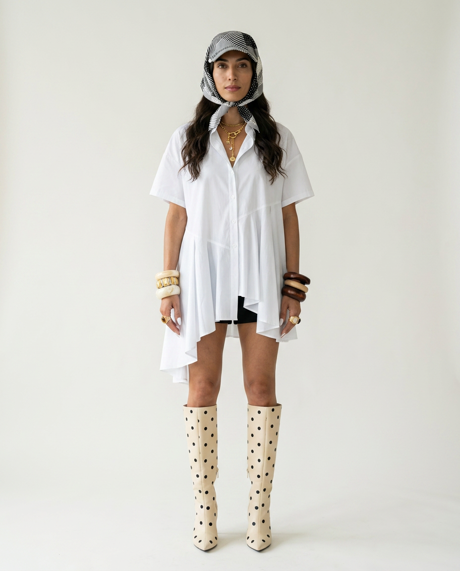 Sovereign Pleated Irregular Hem Blouse