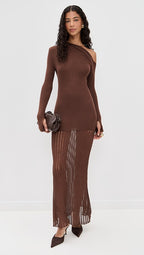 Greta One Shoulder Knit Maxi Dress
